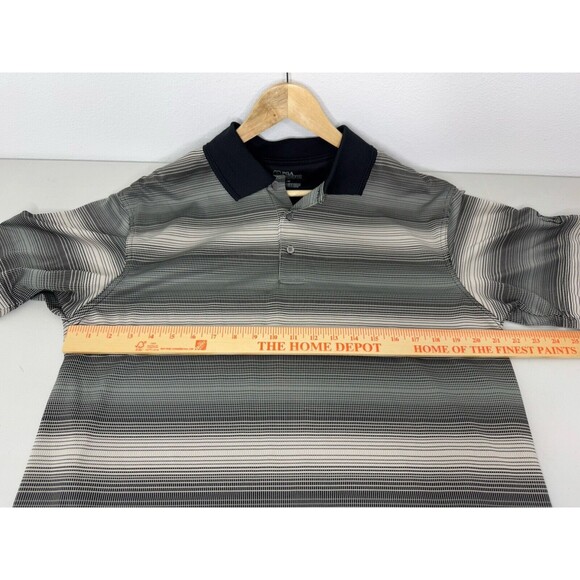 PGA TOUR Polo Shirt Gray White Golf Performance Stretch Comfort Mens Size Large - Picture 8 of 11